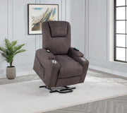 Louie - Chenille Upholstered Power Lift Massage Chair - JaxCo Furniture