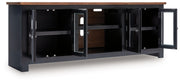 Wildenauer - Brown / Black - XL TV Stand With Fireplace Option - JaxCo Furniture