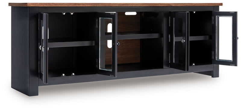 Wildenauer - Brown / Black - XL TV Stand With Fireplace Option - JaxCo Furniture