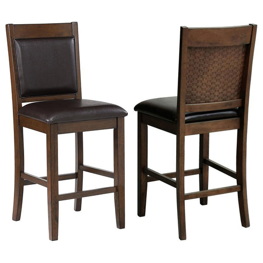 Dewey - Upholstered Counter Chair (Set of 2) - Walnut - JaxCo Furniture