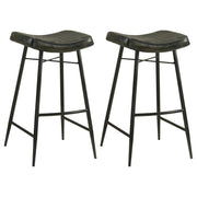 Bayu - Leather Upholstered Saddle Seat Backless Bar Stool (Set of 2) - JaxCo Furniture