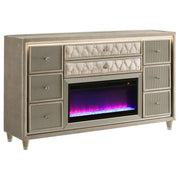 Lorient - 8-Drawer LED Bedroom Flame Box Dresser - JaxCo Furniture