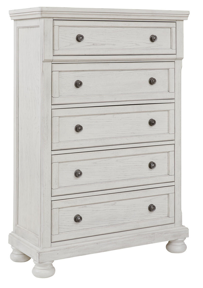 Robbinsdale - Antique White - Five Drawer Chest - JaxCo Furniture