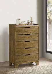 Henderson - 5-Drawer Bedroom Chest Of Drawers - Medium Oak - JaxCo Furniture