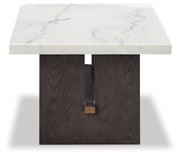 Burkhaus - White / Dark Brown - Rectangular Cocktail Table - JaxCo Furniture
