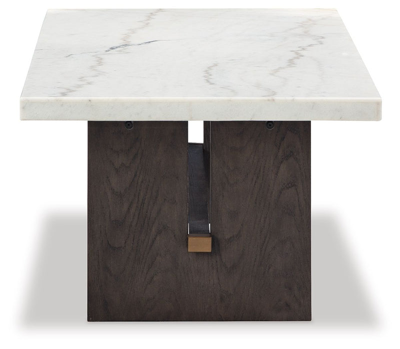 Burkhaus - White / Dark Brown - Rectangular Cocktail Table - JaxCo Furniture