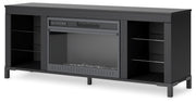 Cayberry - Black - TV Stand With Fireplace - JaxCo Furniture