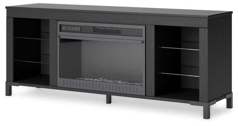 Cayberry - Black - TV Stand With Fireplace - JaxCo Furniture