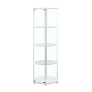 Zahavah - 4-Shelf Hexagonal Clear Glass Curio Cabinet - JaxCo Furniture