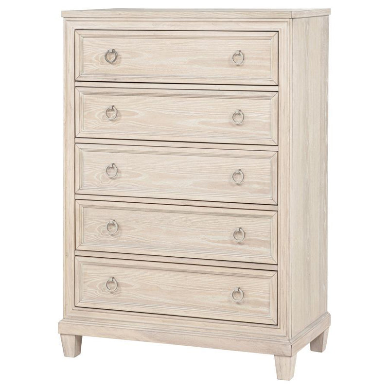 Pembroke - 5-Drawer Chest Of Drawers - Washed Oak - JaxCo Furniture