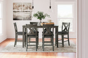 Caitbrook - Gray - Rect Drm Counter Table Set (Set of 7) - JaxCo Furniture