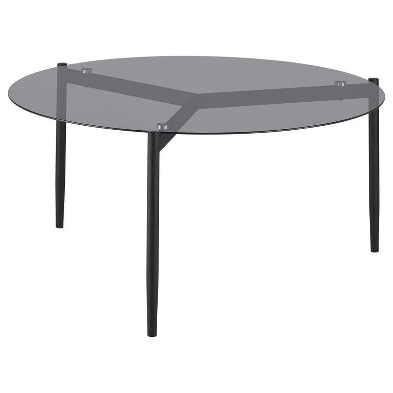 Rosalie - Round Smoked Glass Top Table - JaxCo Furniture