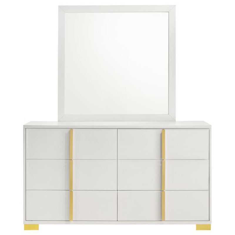 Marceline - 6-Drawer Dresser With Mirror - JaxCo Furniture
