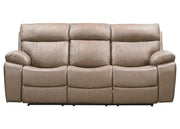 Theon - Manual Reclining Sofa With Drop Down Table - Stokes Toffee - JaxCo Furniture