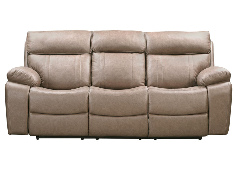 Theon - Manual Reclining Sofa With Drop Down Table - Stokes Toffee - JaxCo Furniture