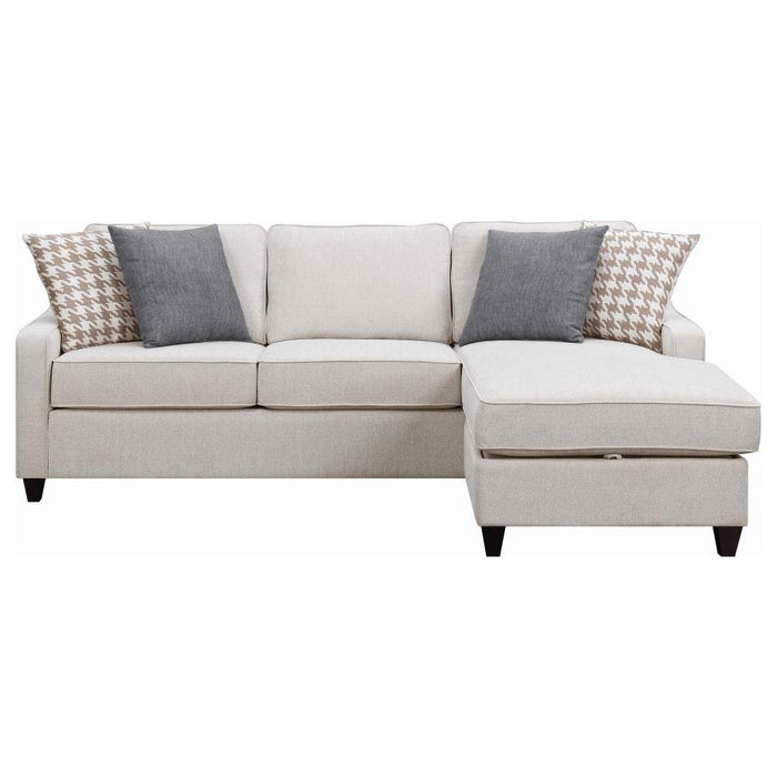 Mcloughlin - Upholstered Sloped Arm Sectional Sofa - Platinum - JaxCo Furniture