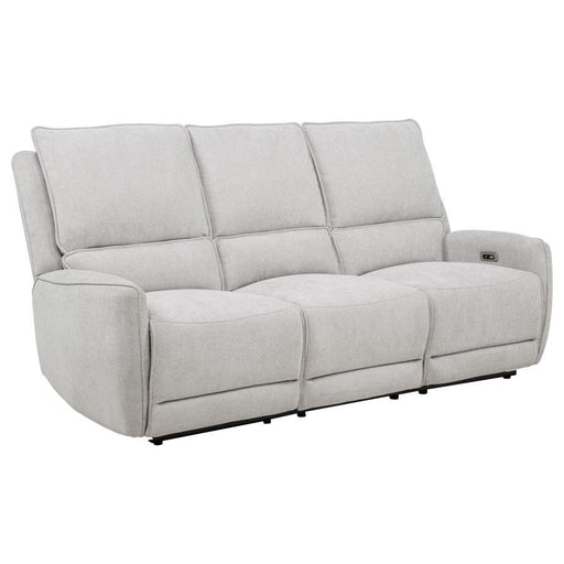 Sylmar - Chenille Upholstered Power Reclining Sofa - Dove Gray - JaxCo Furniture