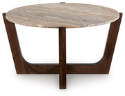 Tanidore - Warm Brown - Round Cocktail Table - JaxCo Furniture