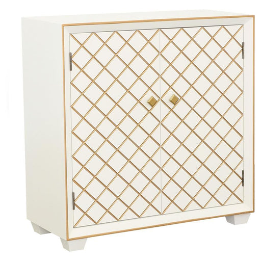 Belinda - 2 Door Storage Accent Cabinet - White And Gold - JaxCo Furniture