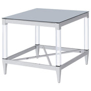 Lindley - Square Tempered Mirror Acrylic Table - JaxCo Furniture