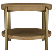 Arini - Round End Side Table With Storage Shelf - JaxCo Furniture