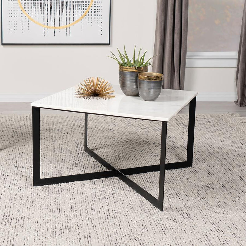 Tobin - Square Marble Top Table - JaxCo Furniture
