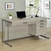 Loomis - 4-Drawer Computer Desk - Whitewashed Gray - JaxCo Furniture