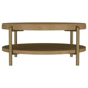 Arini - Round Coffee Table With Storage Shelf - JaxCo Furniture
