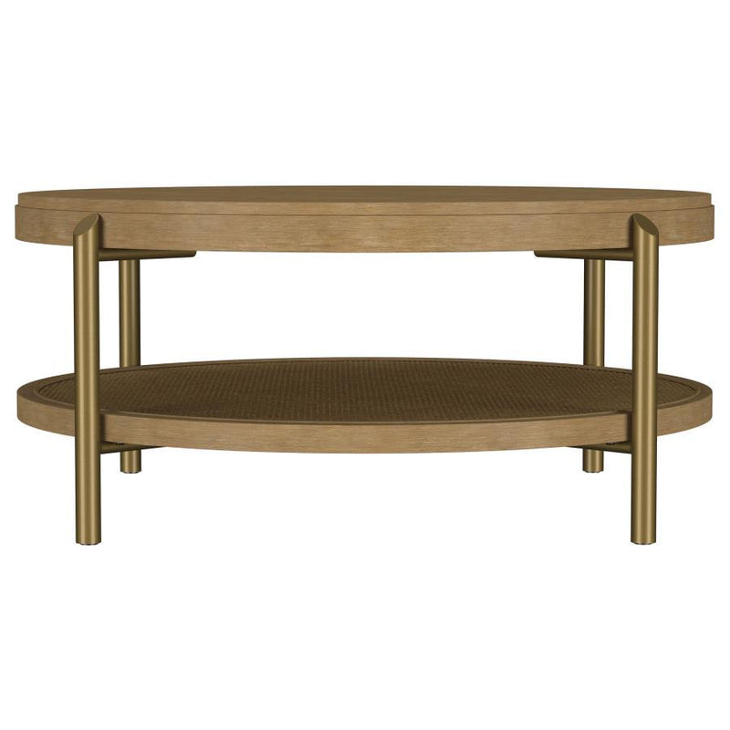 Arini - Round Coffee Table With Storage Shelf - JaxCo Furniture