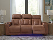 Clean-Slate - Caramel - Power Reclining Sofa / Adj Headrest - JaxCo Furniture