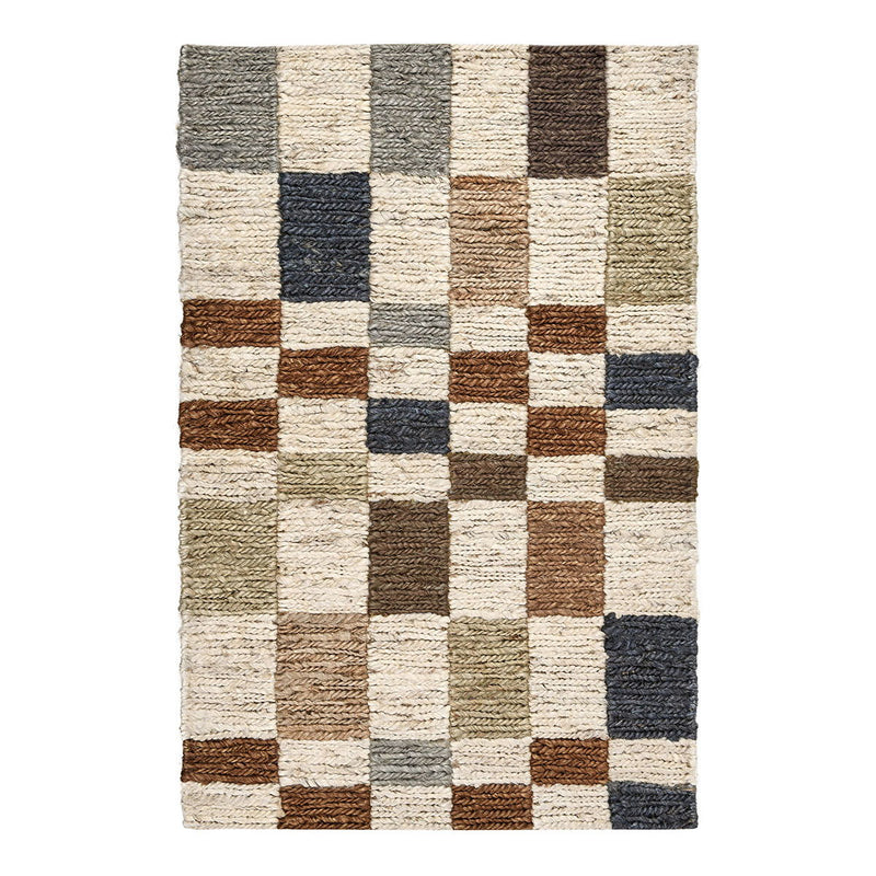 Soumak - 2' x 3' Jute Check Area Rug - Natural Multi - JaxCo Furniture