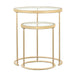 Maylin - 2 Piece Round Glass Top Nesting Table Set - Gold - JaxCo Furniture