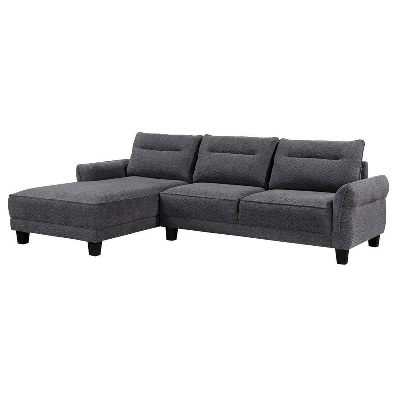 Caspian - Upholstered Curved Arm Chaise Sectional Sofa - JaxCo Furniture