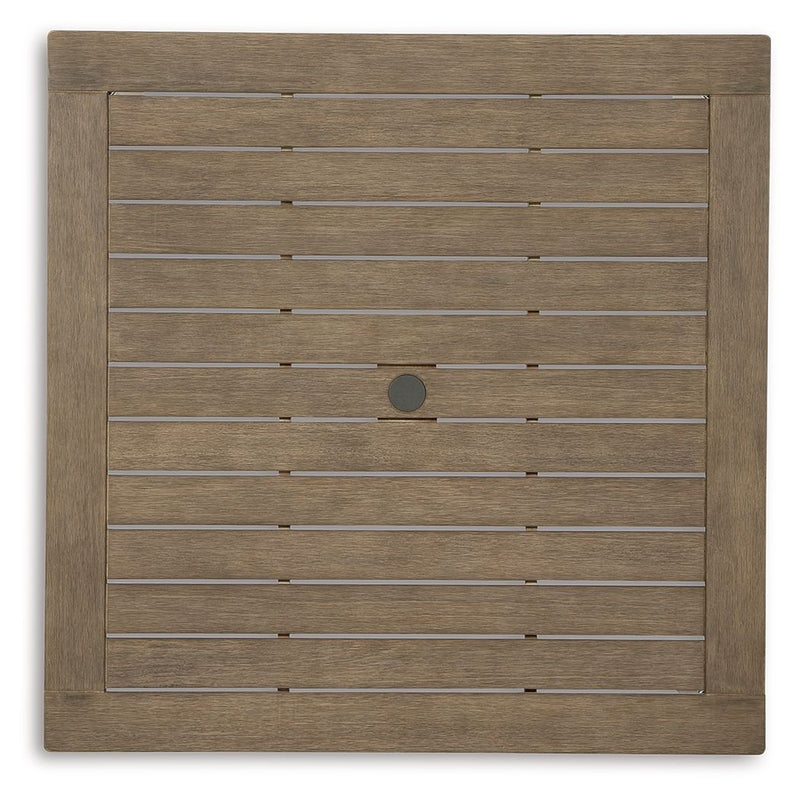 Aria Plains - Brown - Square Dining Table W/Umb Opt - JaxCo Furniture
