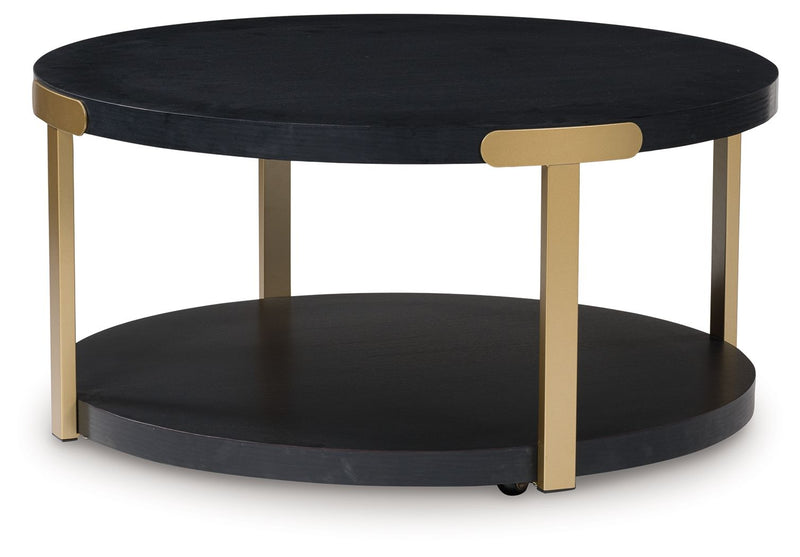 Shylore - Black / Brass Finish - Occasional Table Set (Set of 3) - JaxCo Furniture