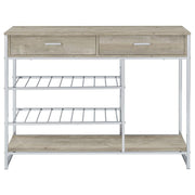 Melrose - 2-Drawer Home Bar Storage With Wine Rack Gray - Gray - JaxCo Furniture