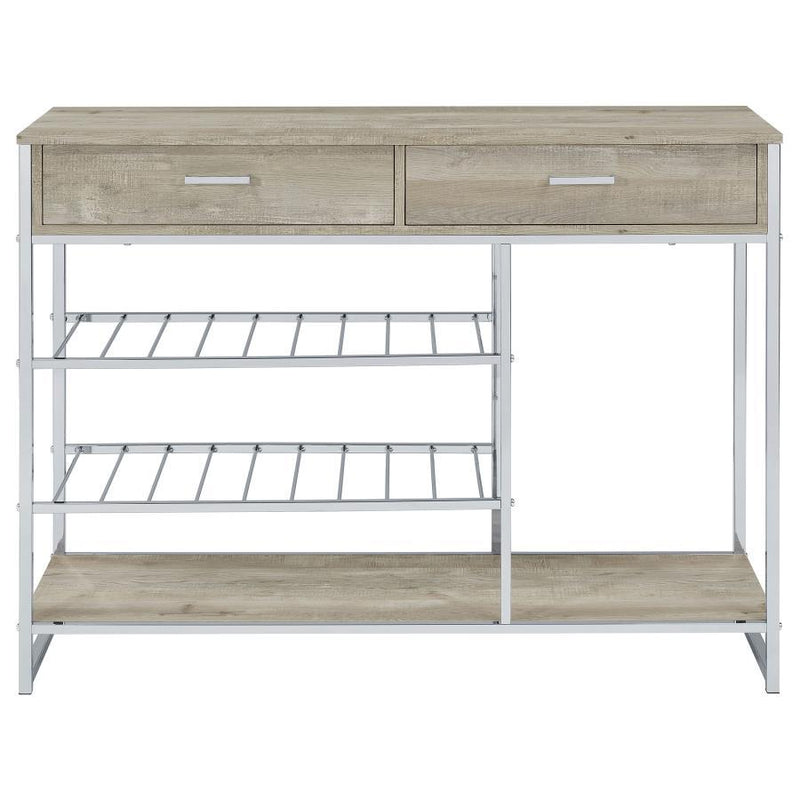 Melrose - 2-Drawer Home Bar Storage With Wine Rack Gray - Gray - JaxCo Furniture