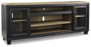 Foyland - Black / Brown - XL TV Stand w/Fireplace Option - JaxCo Furniture