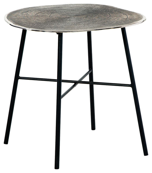 Laverford - Chrome / Black - Round End Table - JaxCo Furniture
