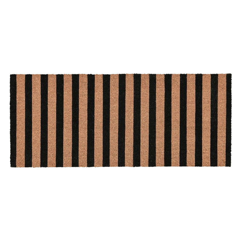 Doormats - Striped Doormat - Black / Natural - JaxCo Furniture