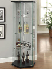 Zahavah - 4-Shelf Hexagonal Clear Glass Curio Cabinet - JaxCo Furniture