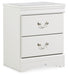 Anarasia - White - Two Drawer Night Stand - JaxCo Furniture