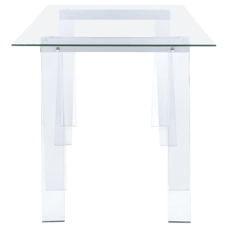 Amaturo - Glass Top Acrylic Writing Desk - Clear - JaxCo Furniture