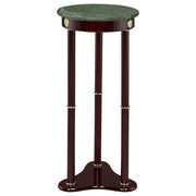 Edite - Round Marble Top Accent Side Table - Merlot - JaxCo Furniture