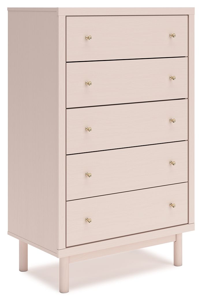 Wistenpine - Blush - Five Drawer Chest - JaxCo Furniture