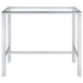 Tolbert - Rectangular Glass Top Pub Bar Table - Chrome - JaxCo Furniture