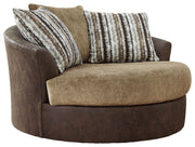 Alesbury - Chocolate - Oversized Swivel Accent Chair - JaxCo Furniture