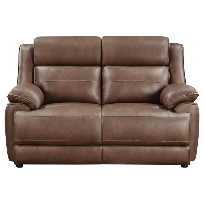 Ellington - Upholstered Padded Arm Loveseat - Dark Brown - JaxCo Furniture