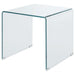 Ripley - Squared Tempered Bent Glass Side End Table - Clear - JaxCo Furniture