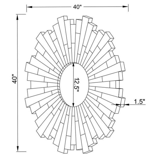 Danika - Round Sunburst Wall Mirror - Silver - JaxCo Furniture